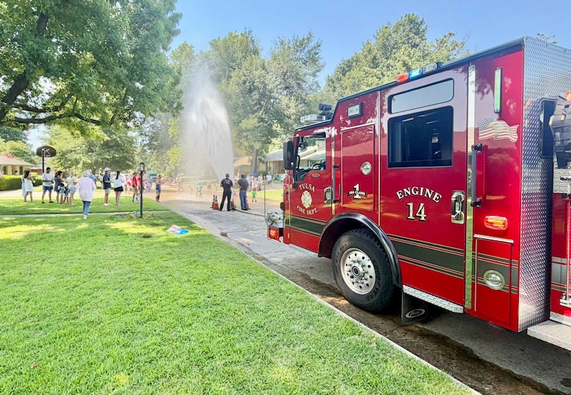 Tulsa Fire Department joins neighborhood Fourth of July celebration